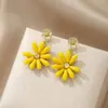 Pendientes de Borla de Flor Tachonados de Diamantes Transfronterizos Aguja de Plata Moda Europea y Americana Lujo Ligero Nuevo Estilo con Diseño Único