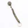 Bola de Aço Trançada com Paracord, Bola de Nó de Cobra, Punho de Macaco, Chaveiro de Sobrevivência ao Ar Livre em Paracord, Pingente de Paracord