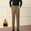 Outono Inverno 2026 Calças Grossas Masculinas Estilo Coreano Tendência Retas Largas Versáteis Casuais Calças de Terno de Lã Engrossadas