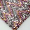 Tela de Bordado de Malla de Cristal Iridiscente, Tela de Bordado de Lentejuelas Multicolores de Moda Hecha a Mano para Bricolaje
