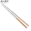 Juego de Cuchillo, Tenedor y Cuchara de Acero Inoxidable con Mango de Madera Estilo Japonés, Cuchillo para Bistec Estilo Occidental, Cubiertos de Madera Maciza, Cuchara para Sopa, Tenedor para Fruta y Postre