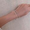 Pulsera de plata de ley S925 con forma de estrella brillante para mujeres, estudiantes y niñas, de dos pisos, sencilla, de alta gama, ligera y de lujo, de Gipsophila.