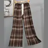 Calça de Pijama de Algodão e Seda Estilo Coreano para Mulheres, Verão 2025, Calça Reta Solta Casual de Alta Qualidade que Pode Ser Usada Fora de Casa como Calça de Casa