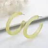 Novos Brincos de Argola Simples em Acrílico em Forma de C Lisos Verão Pequenos Frescos Cor de Doce Populares Geométricos Redondos Joias de Orelha