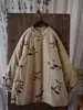 Estilo Novo de Inverno Estilo Chinês Novo Estilo Nacional Sarja de Algodão Botões Feitos à Mão Comprimento Médio Algodão de Fibra Longa de Xinjiang Jaqueta 515013