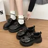 Mocasines para mujer, moño de moda 2026jk otoño tacón grueso zapatos de cuero, estilo británico, suela gruesa, nuevo diseño versátil