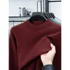 Suéter Pulóver de Invierno para Hombre 2026 Cuello Redondo Tejido Grueso de 7 Puntos con Hilo Fantasía con Lana, Camiseta Base de Punto Cálido