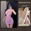 Manyu Estilo Nuevo Lencería Sexy Encaje Transparente Hueco Transparente Halter Vestido Bodycon Rosa Uniforme 9592