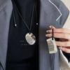 Acero de titanio no se decolora cuerda de cera cadena de suéter collar estilo europeo y americano accesorios de celebridad de internet sentido de diseño alto estilo callejero raqueta