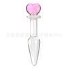 Plugue anal de vidro transparente cônico de urso de amor de tamanho pequeno com 2,5 cm de diâmetro para masturbação após masturbação, suprimentos sexuais adultos anais abertos