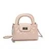 Bolsa de Mão Fashion com Fecho Rômbico Feminina 2025 Nova Bolsa de Ombro com Corrente Estilo Ocidental Simples de Nicho Bolsa Transversal