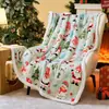 Copos de Nieve Árbol de Navidad Papá Noel Múltiples Patrones Manta Manta para Siesta en la Oficina Estilo Simple Suministro para Comercio Electrónico Transfronterizo