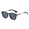 Gafas de Sol Retro para Mujer, Estilo Callejero de Moda, Gafas de Sol Anti-UV, Gafas de Sol Metálicas Cuadradas Europeas y Americanas Transfronterizas