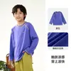 Algodão Hall Tops Esportivos Infantis Primavera e Verão Novo Estilo Meninos e Meninas Lyocell Tencel Respirável Camiseta de Manga Longa Antibacteriana