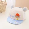Chapéu infantil orelhas de urso super fofo boné de beisebol primavera e verão malha coreana boné infantil com combinação de cores