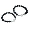 Pulsera de obsidiana natural para mujer y hombre, plata 925, ojos de doble color, regalo Tanabata para pareja, venta al por mayor