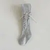 Calcetines para Niños 2026 Otoño Nuevo Estilo Tejido de Canalé Volantes Lazo Medias para Niñas Entrepierna Abierta Calcetines Base para Bebé