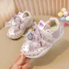 Tenis para niña de suela suave, nueva colección de otoño, estilo princesa, dulces y lindos, con lunares rosas y un moño, zapatos casuales