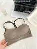 Nuevo Top de Tirantes de Moda Estilo Coreano con Letras, Doble Tirante, Sujetador Incorporado, Cómodo para Usar Solo o Debajo, Camisola Strapless para Chicas Atrevidas