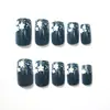 Unhas Postiças Wearable de Média Duração, Moda Galáxia Sonhadora Floral Bolinhas, 24 Peças, Venda Quente Transfronteiriça, Frescas e Modernas, Atacado