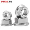 Tuerca de Brida de Acero Inoxidable 304 316 Hexagonal Antideslizante Antiaflojamiento Tornillo de Bloqueo Dentado con Arandela M3-M20 Dongming