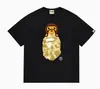 Hit da Internet de Verão 24: Camiseta bAPe Cabeça de Macaco Macaquinho, Camuflagem, Camiseta Unisex Manga Curta Gola Redonda