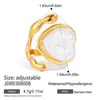 Anillo Corazón de Amor Imitación Perla de Acero de Titanio Jieding, Joyería de Mano que No se Desvanece, Accesorios de Acero Inoxidable, Acero de Titanio Transfronterizo que No se Desvanece