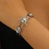 Pulseira Popular de Girassol Transfronteiriça Europeia e Americana Temu para Mulheres, Pulseira Aberta de Sol Espiral para Mulheres, Pulseira Personalizada Exagerada