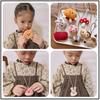 Collar con colgante de cuerda de cuero con diseño de cachorro de hamburguesa de tela de algodón de Han Feng para niñas, accesorio para otoño e invierno con diseño de gato y hongo.