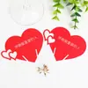 Gracias a la persona más importante tarjeta de copa de vino corazón tallado en papel tarjeta de lugar para banquete de agradecimiento tarjeta de mesa de boda en forma de corazón rojo