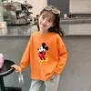 Camiseta de Manga Larga para Niñas con Estampado de Dibujos Animados Lindos, Capa Base, Algodón Puro, Nueva Colección Primavera y Otoño 2026, Cuello Redondo