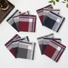 Pañuelo Cuadrado para Hombre, Pañuelo Delgado de Algodón Puro a Cuadros y Rayas, Accesorio para Bolsillo de Traje de Negocios 28cm