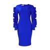 D377 Europeu e Americano Tamanho Grande Feminino Outono Nova Moda Temperamento Tongle Elegante Africano Tamanho Grande Manga Longa Vestido de Comércio Exterior