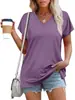 Transfronteiriço 2024 Comércio Exterior Mais Vendido Camiseta Feminina de Manga Curta com Estampa Digital 3D Mais Vendida Top com Decote V Atacado D Feito Uma Peça
