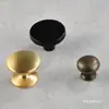 Manija de Aleación de Zinc de un Solo Agujero Dorada Redonda para Cajón Puerta de Gabinete Manija Negra Sólida para Armario Herrajes