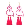 Pendientes de Flamenco Huecos Exagerados de Moda y Personalizados, Pendientes Largos con Borlas, Regalos de Navidad, de Venta Caliente Transfronteriza Europea y Americana