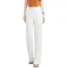 Pantalones de Pierna Ancha de Lino Tencel para Mujer, Estilo Delgado de Verano, Nuevo Modelo 2026, Cintura Alta Elástica, Caída Suave, Pantalones Rectos Casuales Versátiles