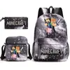 Mi mochila escolar mundial de tres piezas con estampado, gran capacidad, bolsa de lona para computadora para exteriores para estudiantes de secundaria