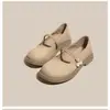 Zapatos Planos para Mujer 2026 Estilo Francés Verano Zapatos Mary Jane Nuevo Estilo Suave de Primavera y Otoño para Combinar con Faldas Zapatos de Cuero de Boca Baja