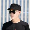 Sombrero de Sol para Hombre de Mediana Edad y Ancianos Gorra con Visera de Copa Plana Color Sólido Visera Corta Gorra de Béisbol Transpirable para Exteriores Protección Solar Casual para Todas las Estaciones