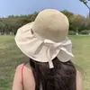 Nuevo Sombrero de Sol Versátil para Exteriores de Verano con Ala Ancha, Sombrero de Pescador, Sombrero Portátil de Protección Solar, Sombrero de Mujer con Lazo