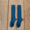 Calcetines nuevos de otoño e invierno para mujer, de algodón de color liso, hasta la pantorrilla, negros, hasta la rodilla, estilo universitario japonés, venta al por mayor