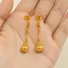 Nuevos pendientes de borla de diamante chapados en oro estilo chino, bolsa de la fortuna cepillada pequeña para mujer, pendientes de bolsa de dinero de imitación de moda tradicional china
