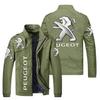 Jaqueta Externa Masculina Gola Alta Primavera e Outono Personalidade Jovem Estampa de Logo de Carro Casual Esportiva Jaqueta Baseball