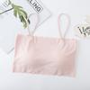 Camisola sexy sin costuras con espalda de encaje fresco y bonito para niña, ropa interior versátil a la moda con almohadilla para el pecho, top de tubo envuelto en el pecho