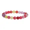 Pulsera Transfronteriza de Cuarzo Rosa de 8 mm Pulsera Redonda de Perlas Pulsera Elástica de Perlas de Ágata Obsidiana Cristal
