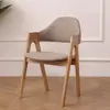 Cadeira de Jantar de Linho Simples Moda Direto da Fábrica Cadeira de Café Nórdica Madeira Maciça Carvalho Cadeira de Lazer Cadeira Tailandesa Tronco