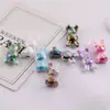 Colgante de Conejo Lindo de Dibujos Animados con Gradiente Chapado en Color Acrílico para Cadena de Teléfono Hecha a Mano DIY Bolsos Accesorios con Cuentas