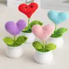 Día del Maestro Maceta Tejida Flor Artificial Acabados Adornos Decoración Hogar Amigos Mejor Amigo Regalos Regalo Flores en Maceta