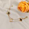 Pulsera de Corazón de Doble Capa de Acero de Titanio con Sonrisa de Doble Cara a la Moda para Mujeres, Chapada en Oro de 18K, Nueva Colección de Pulseras Versátiles, Selección sin Preocupaciones